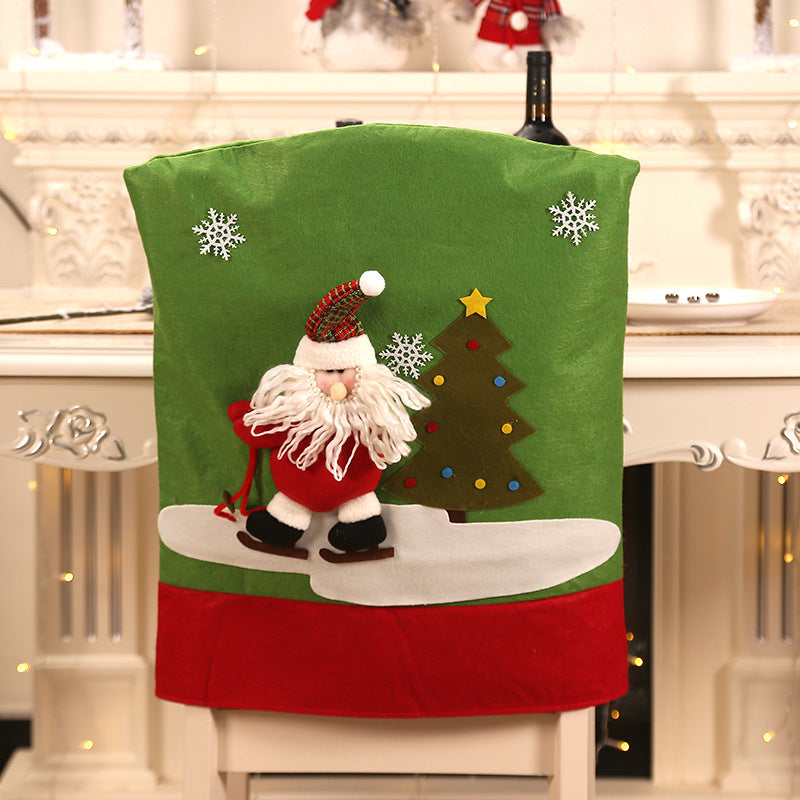 Christmas Chair Covers Santa Snowman 2-Piece Festive Set