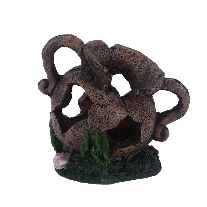 Resin Broken Urn Aquarium Cave Hideout for Fish Tanks