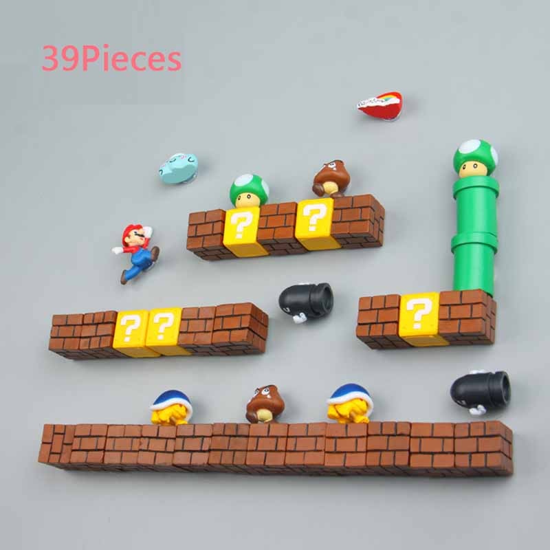 Super Mario Fridge Magnets: 8-Piece 3D Resin Decor Set