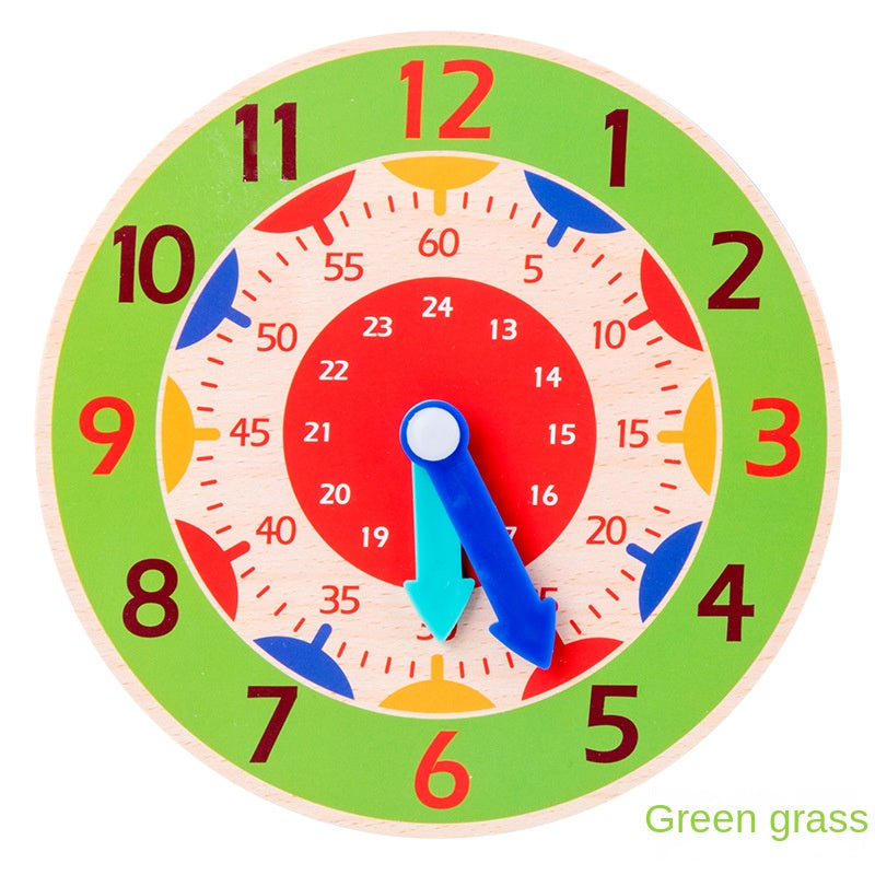 Children's Wooden Learning Clock Toy for Telling Time