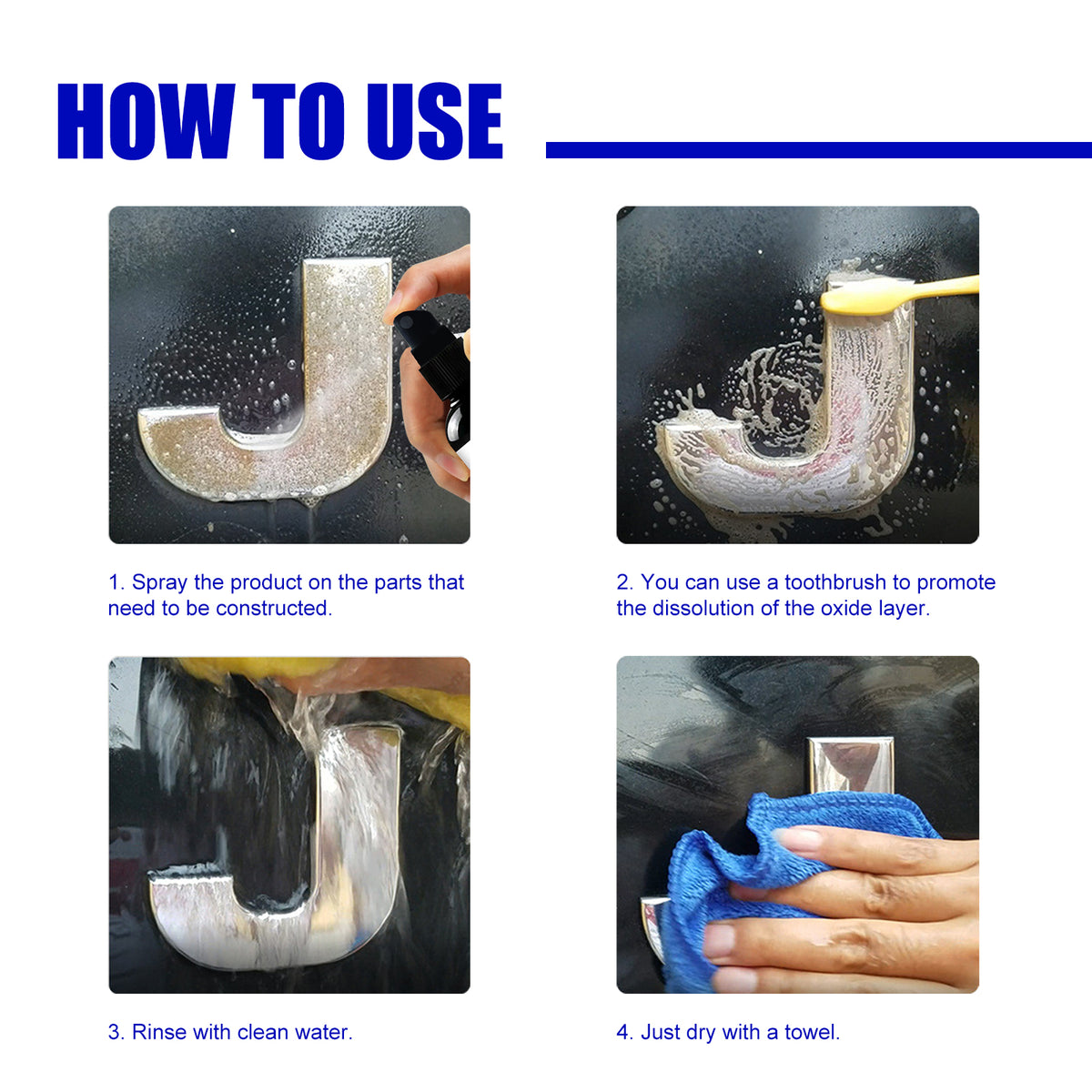 Rust Remover Spray for Metal Doors, Bolts & Wheels