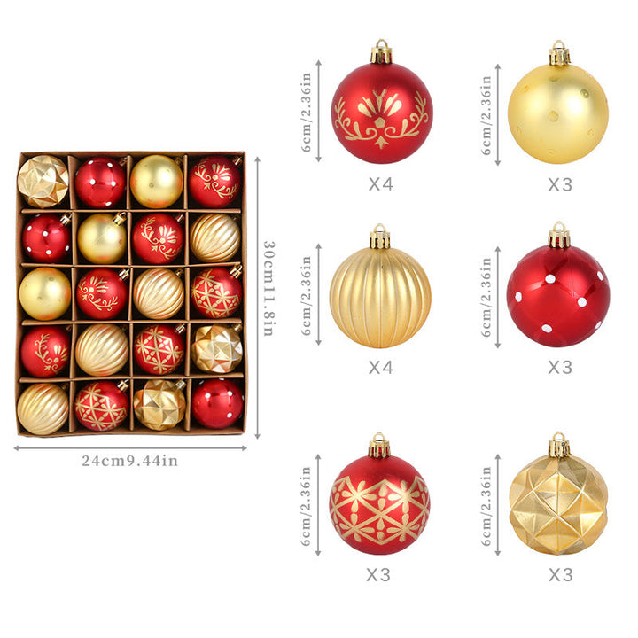 20-Piece Christmas Ball Ornament Set, 6cm Shatterproof