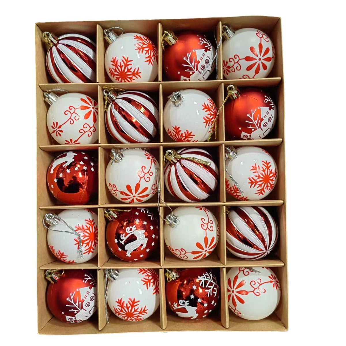 20-Piece Christmas Ball Ornament Set, 6cm Shatterproof