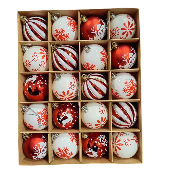 20-Piece Christmas Ball Ornament Set, 6cm Shatterproof
