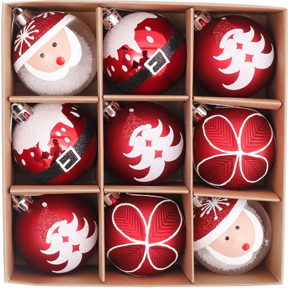 Christmas Ornament Set, 9 Coordinated 6cm Baubles