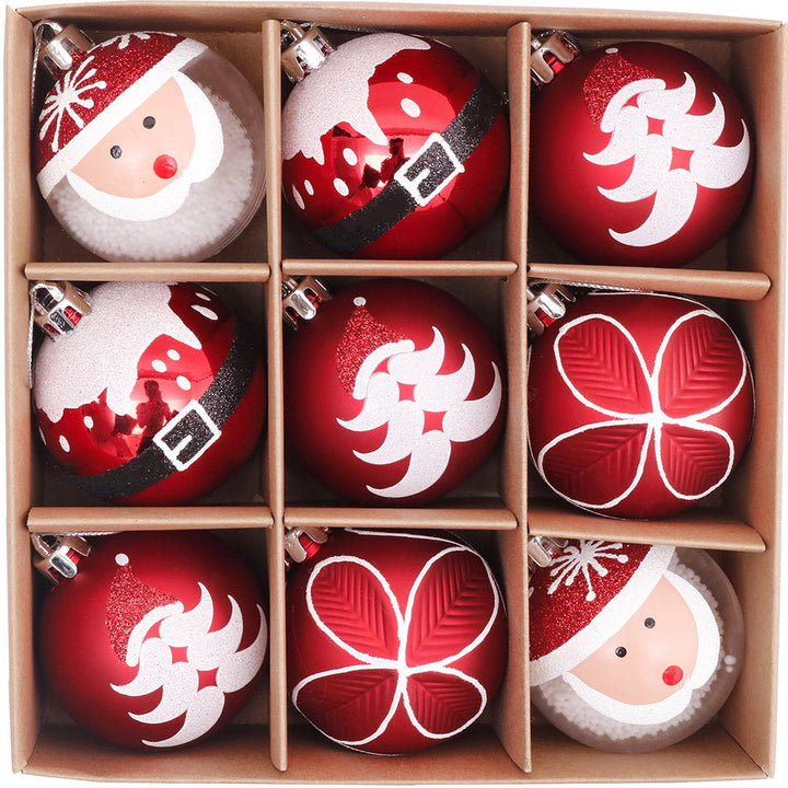 Christmas Ornament Set, 9 Coordinated 6cm Baubles
