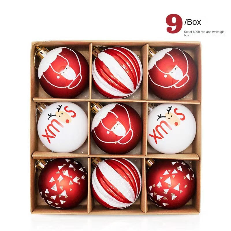 Christmas Ornament Set, 9 Coordinated 6cm Baubles