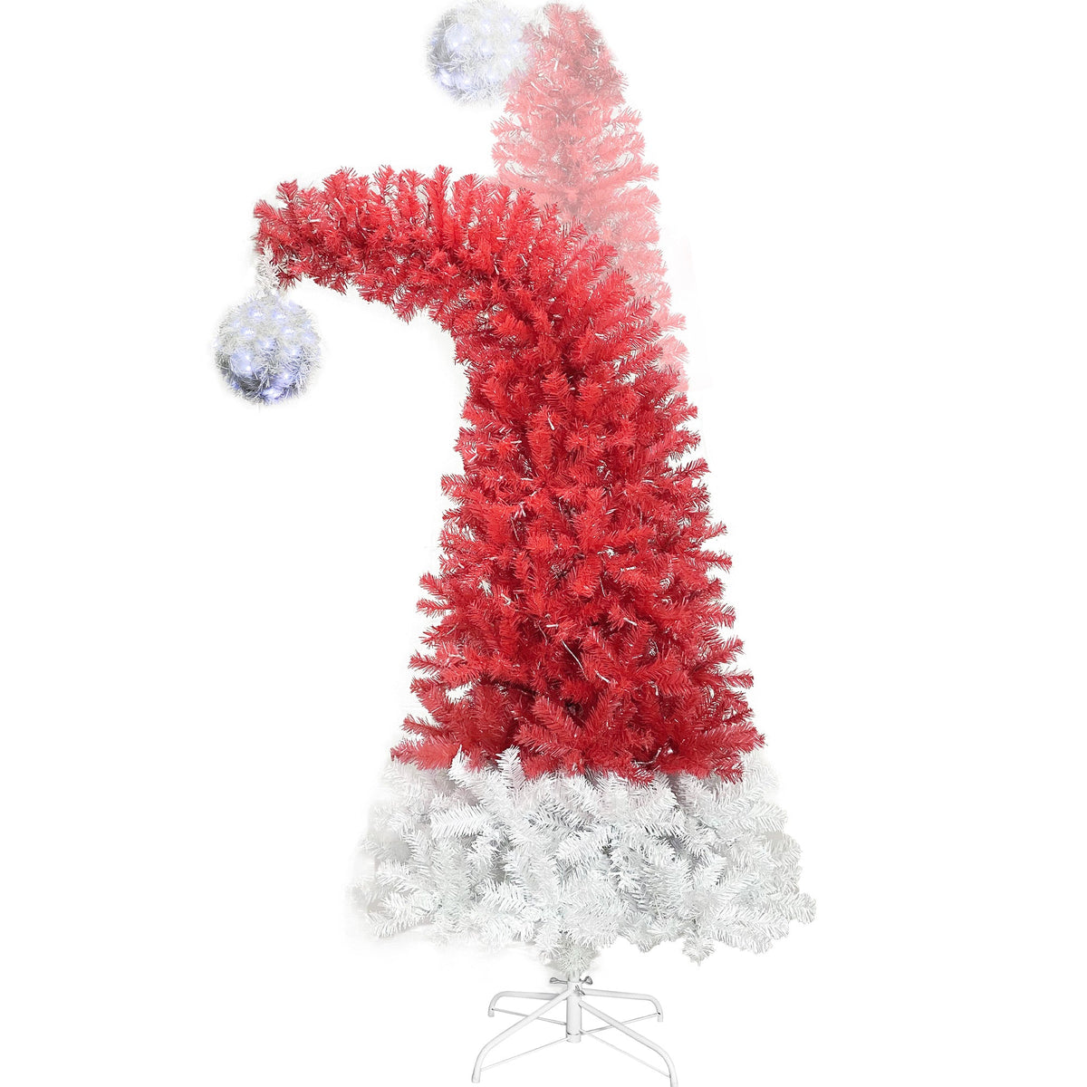 6FT Curved Top Artificial Christmas Tree With Lights