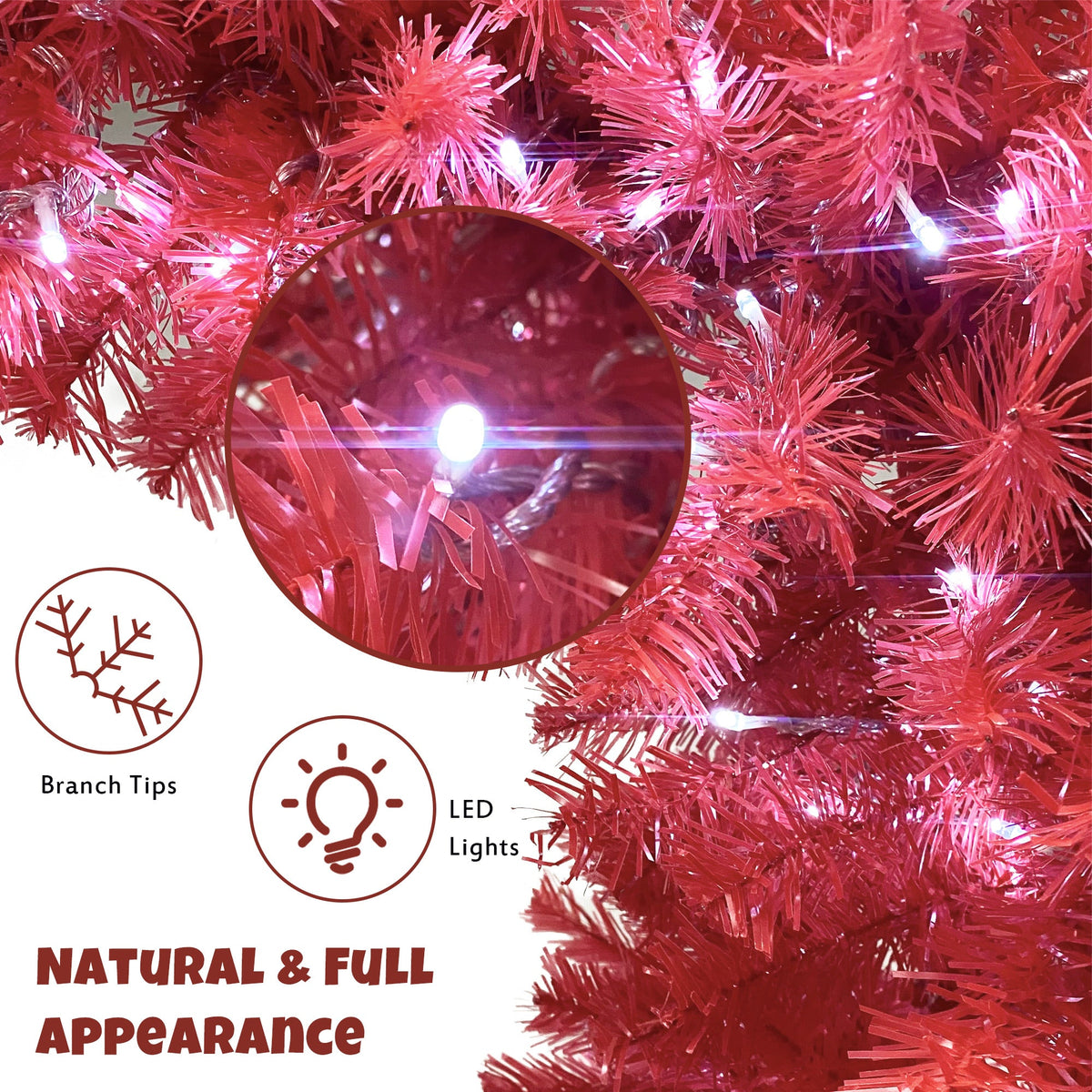 6FT Curved Top Artificial Christmas Tree With Lights