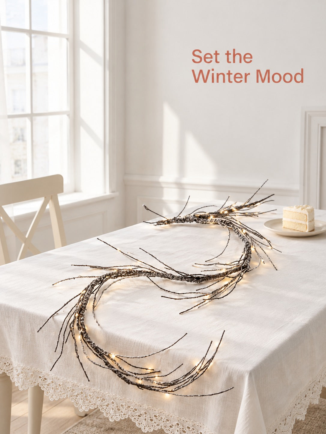6ft Paper Garland with LED Lights for Winter Decor