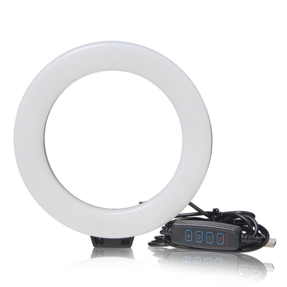 6-Inch LED Selfie Ring Light with Tripod for Video Calls