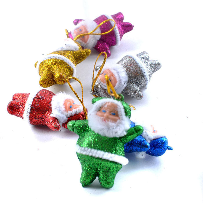Christmas Santa Ornaments | Colorful 6-Piece Tree Set