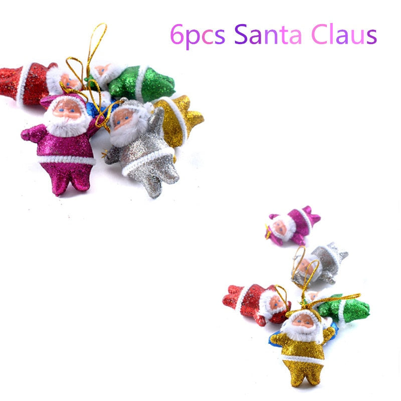 Christmas Santa Ornaments | Colorful 6-Piece Tree Set