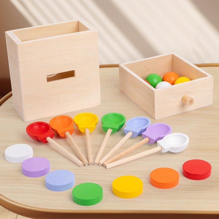 Color Sorting Toy: Wooden Seven-Color Matching Puzzle