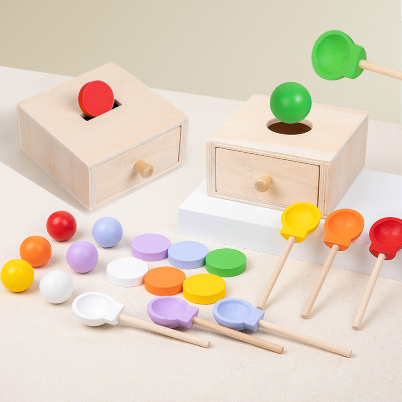 Color Sorting Toy: Wooden Seven-Color Matching Puzzle
