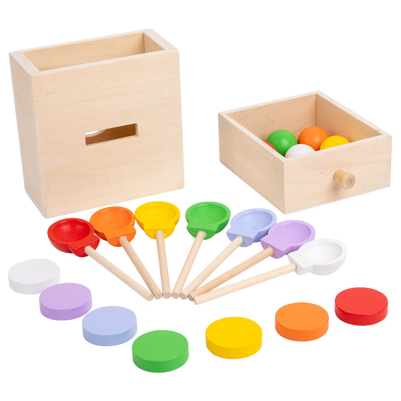 Color Sorting Toy: Wooden Seven-Color Matching Puzzle