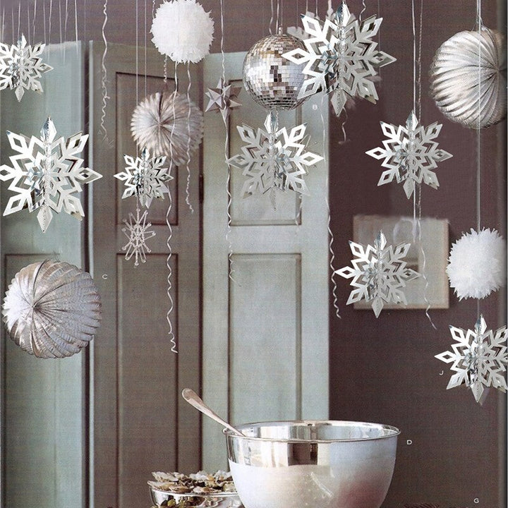 3D Hanging Snowflake Decorations for Winter Parties