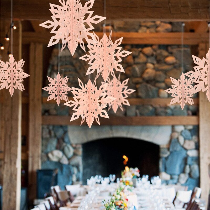 3D Hanging Snowflake Decorations for Winter Parties