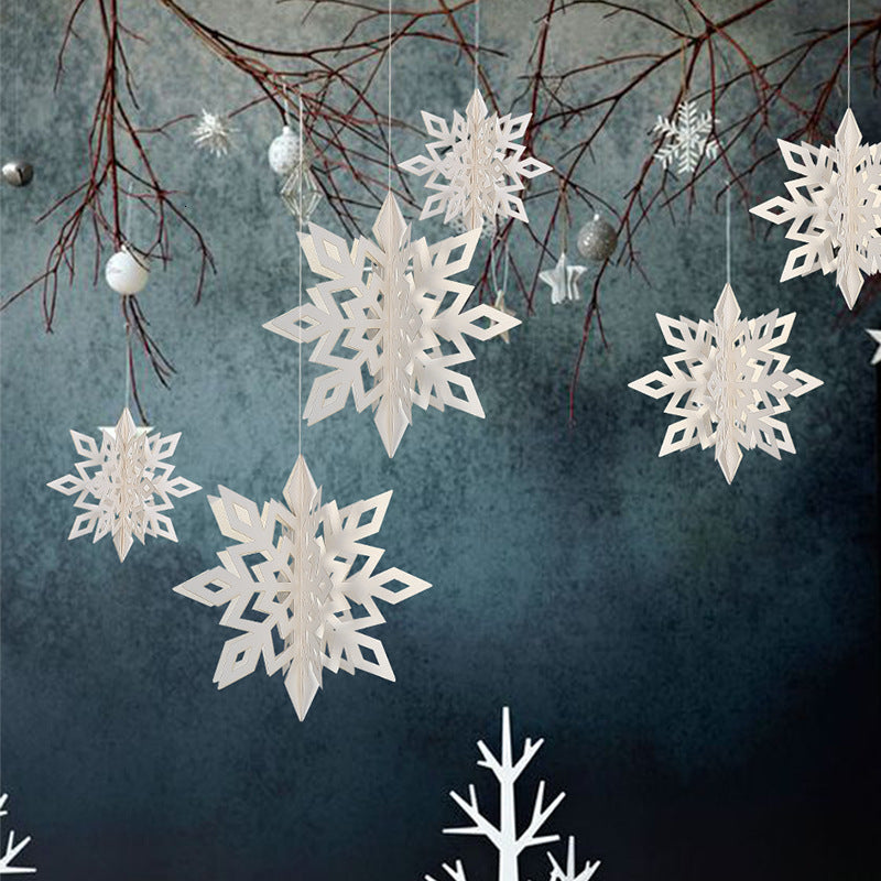 3D Hanging Snowflake Decorations for Winter Parties