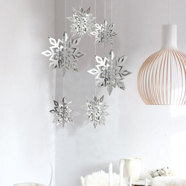 3D Hanging Snowflake Decorations for Winter Parties