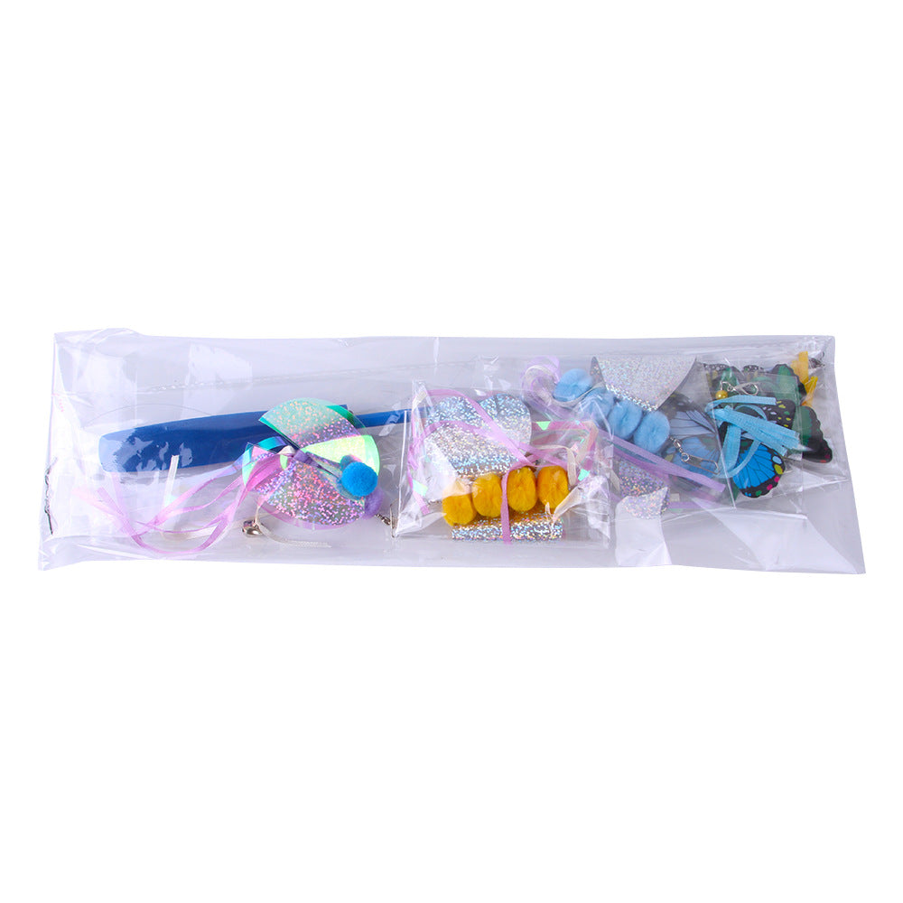 Cat Wand Toy Set 7 Pc Interactive Fishing Rod Teasers