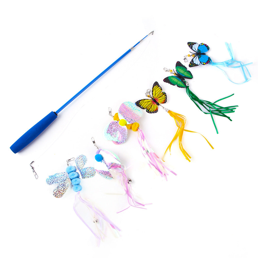 Cat Wand Toy Set 7 Pc Interactive Fishing Rod Teasers