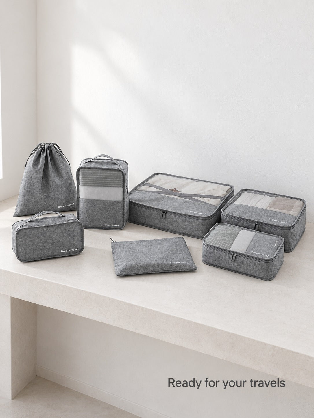 7 Piece Packing Cube Set for Organised Travel Luggage