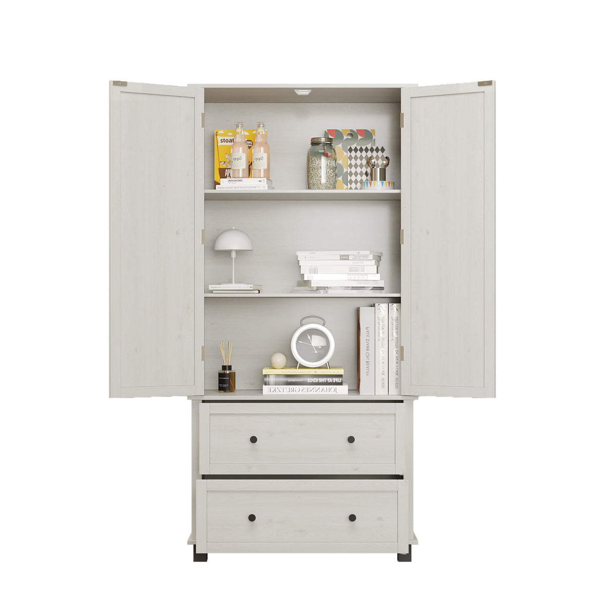 70 Inch Kitchen Pantry Cabinet with Drawers and Shelves