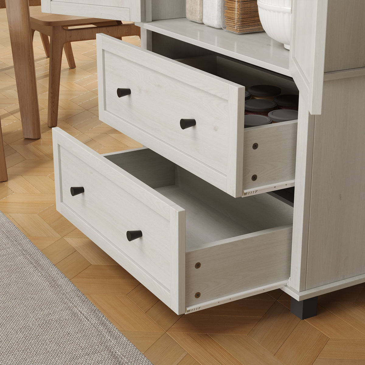70 Inch Kitchen Pantry Cabinet with Drawers and Shelves