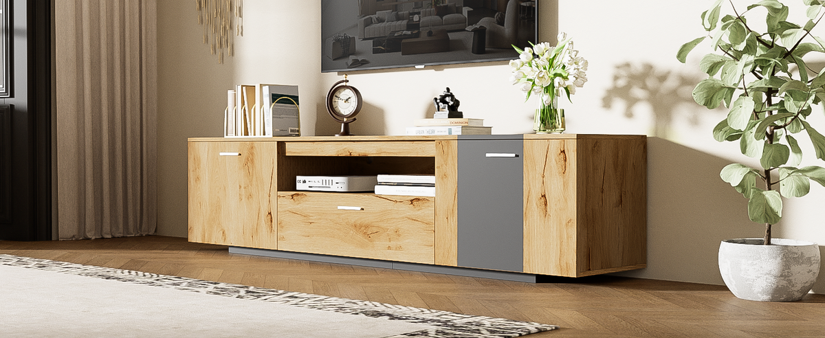 70 Inch TV Stand with Storage for TVs Under 80 Inches