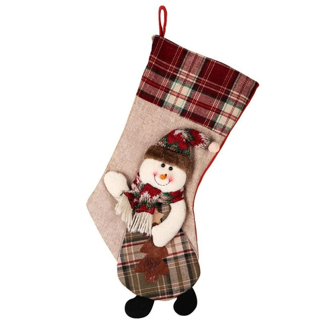 Christmas Stocking With Plush Character Gift Holder