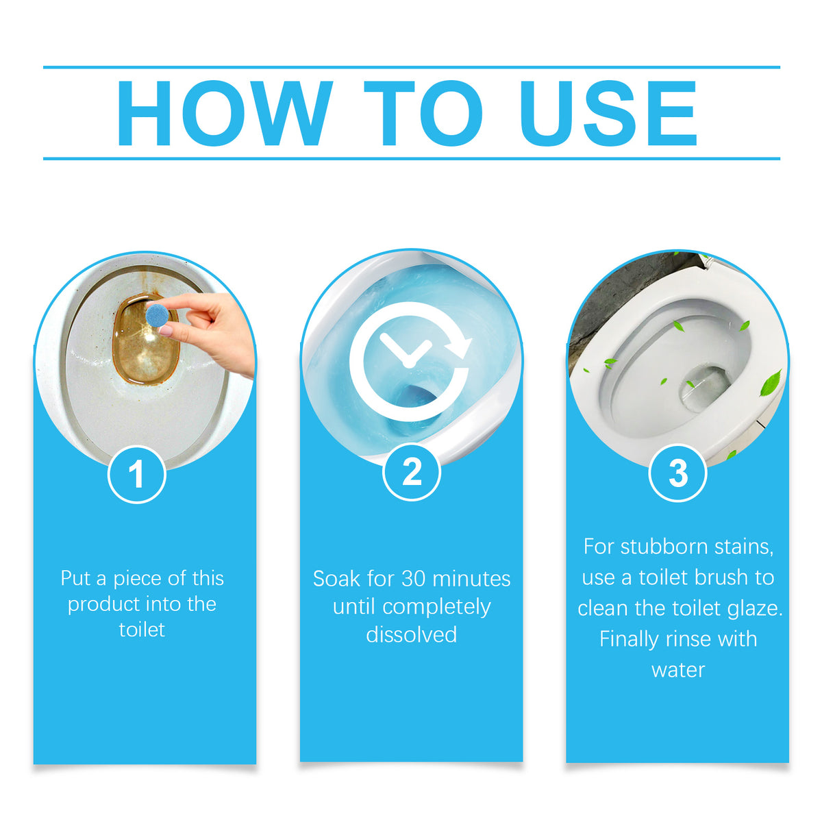 Toilet Cleaning Tablets for Odor and Stain Control