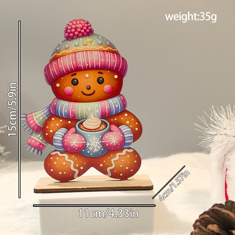 Christmas Wooden Figurine Decor for Festive Displays