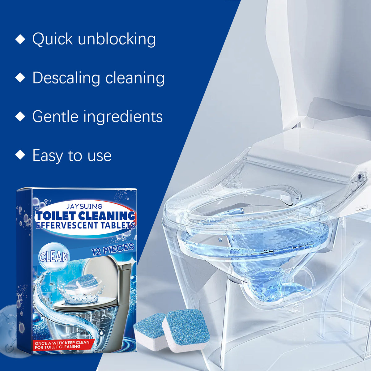 Toilet Cleaning Tablets for Weekly Deep Bowl Cleaning
