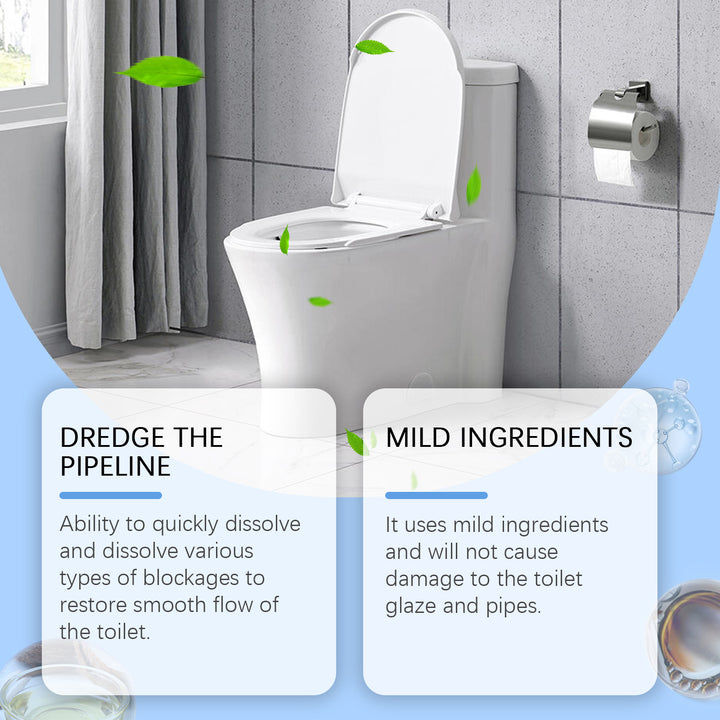 Toilet Drain Cleaning Powder for Blockages & Odors, 8 Sachets
