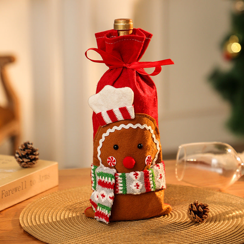 Christmas Bottle Covers – Gingerbread Holiday Décor
