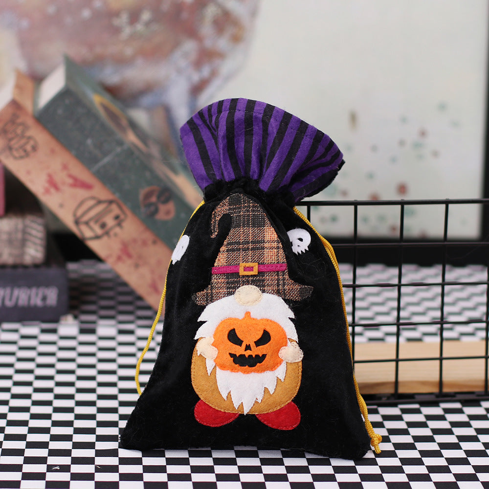 Halloween Embroidered Candy Gift Bags, 3-Piece Set
