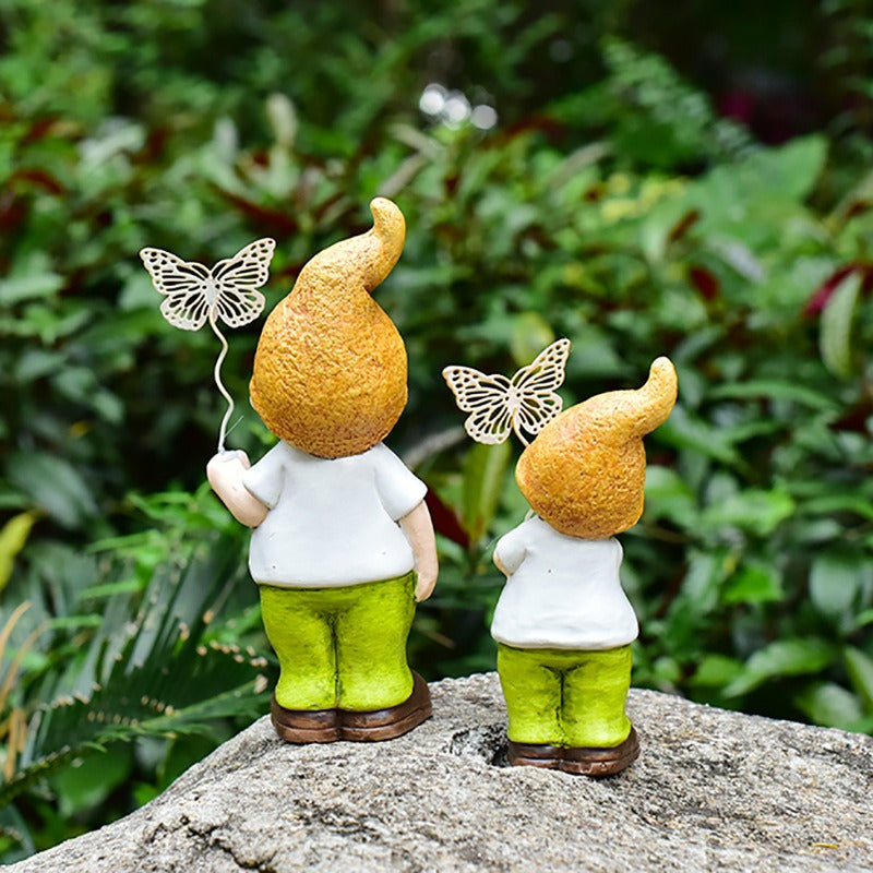 Garden Dwarf Ceramic Figurines Set of 3 for Outdoors