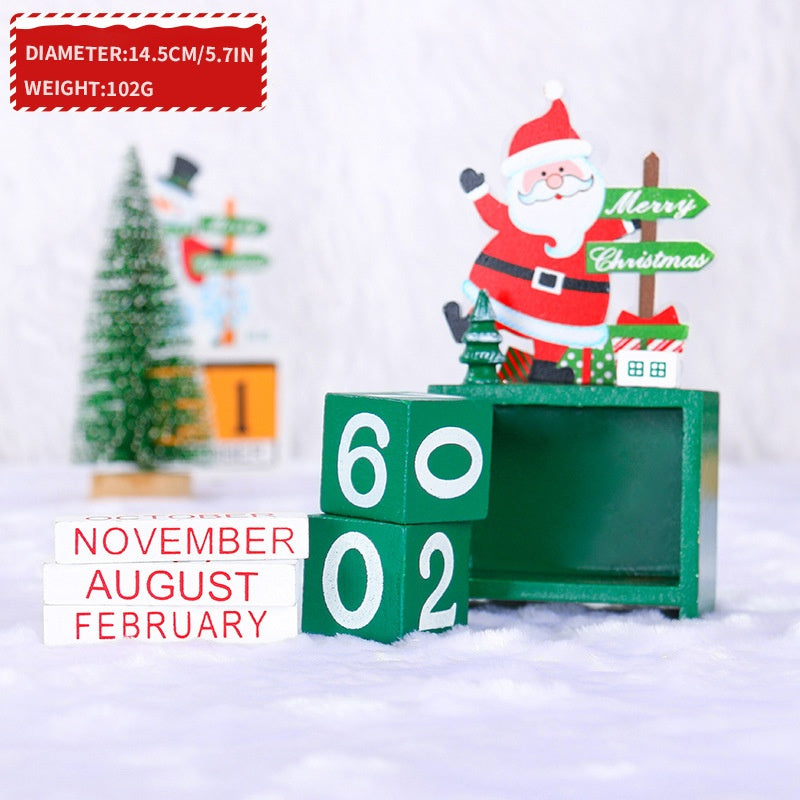 3D Wooden Christmas Calendar for Festive Desktop Decor
