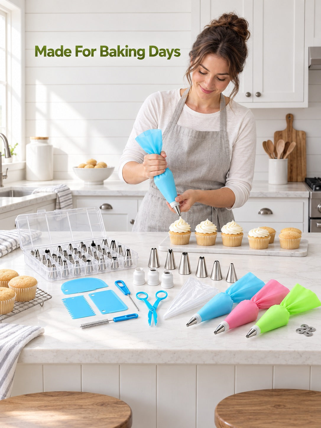 72 Piece Piping Tip Set for Cake Decorating Beginners