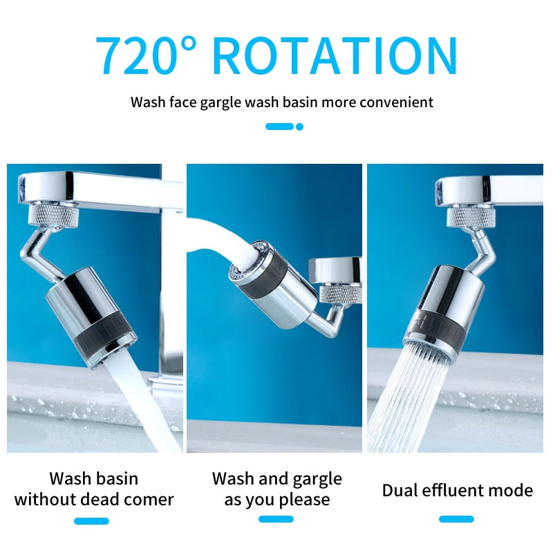 720 Degree Swivel Faucet Aerator for Water-Saving Rinsing