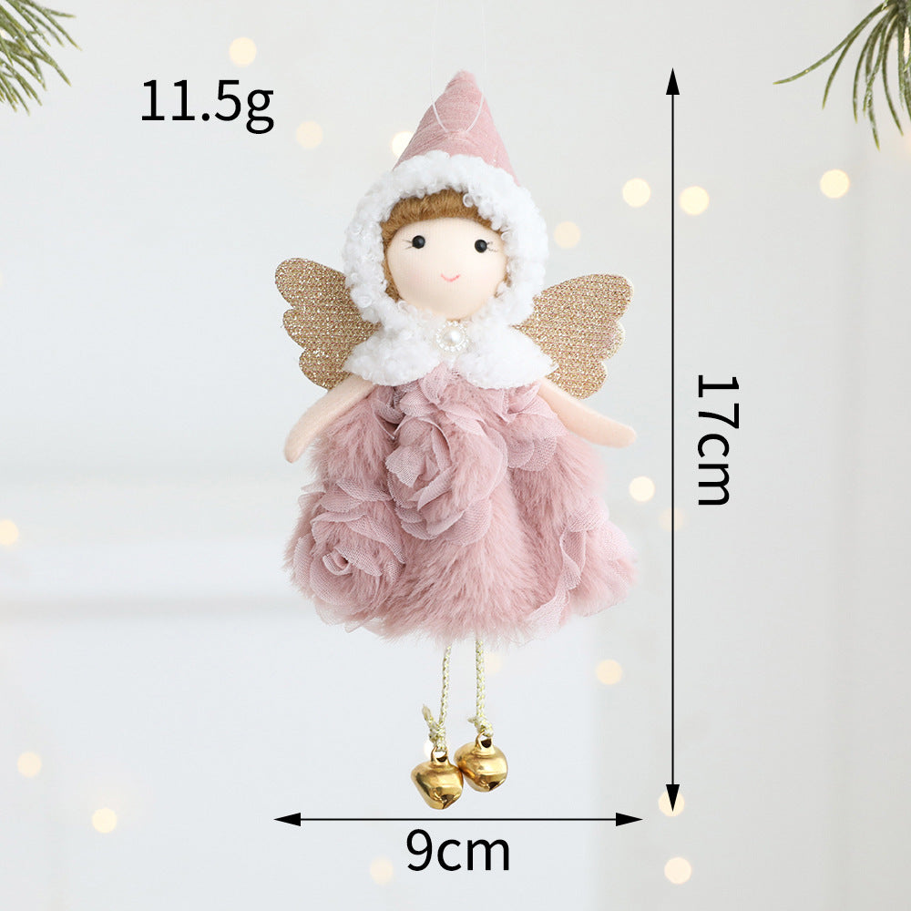 Plush Angel Christmas Tree Ornament With Jingle Bells