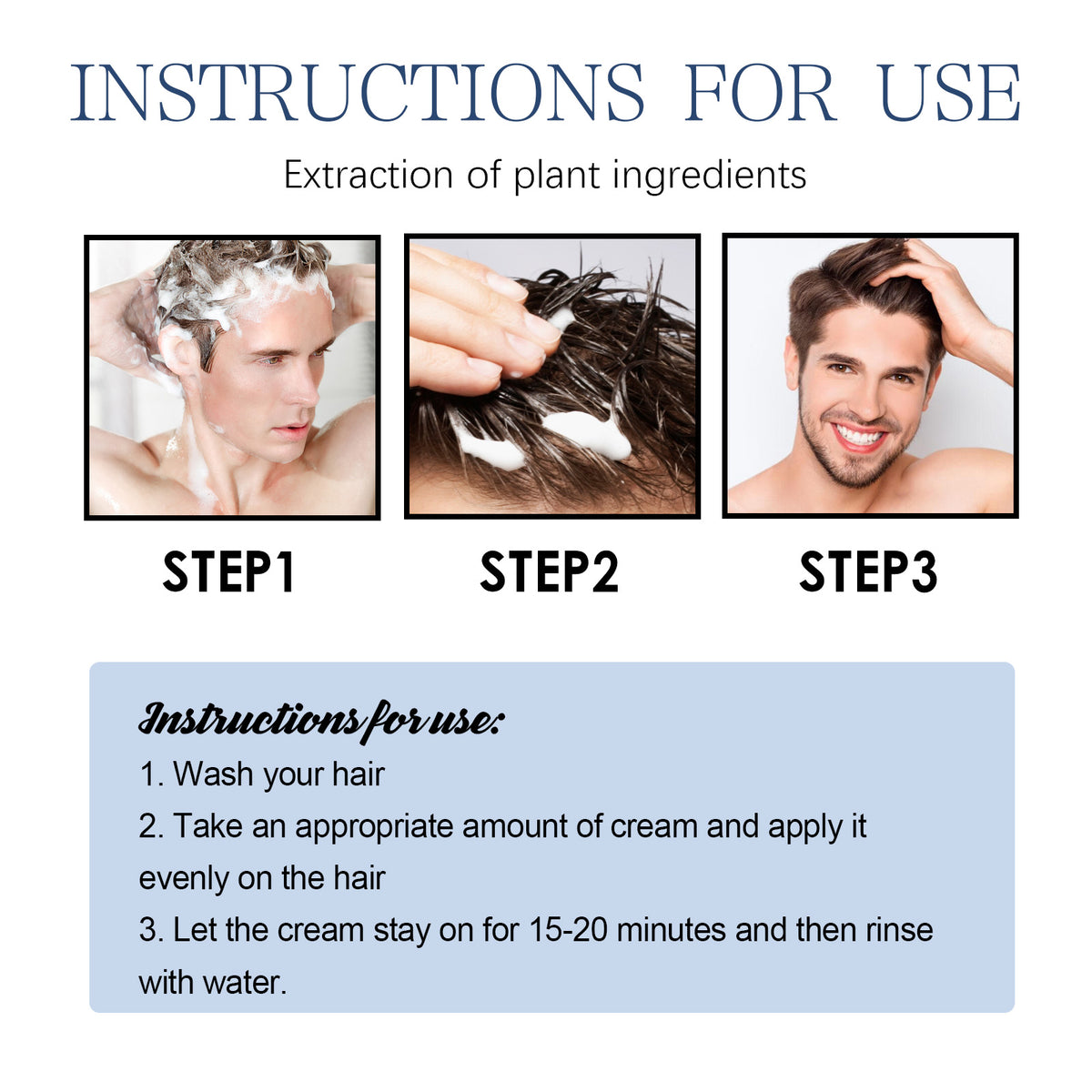 Men's Hair Repair Cream for Dry, Frizzy, Damaged Hair