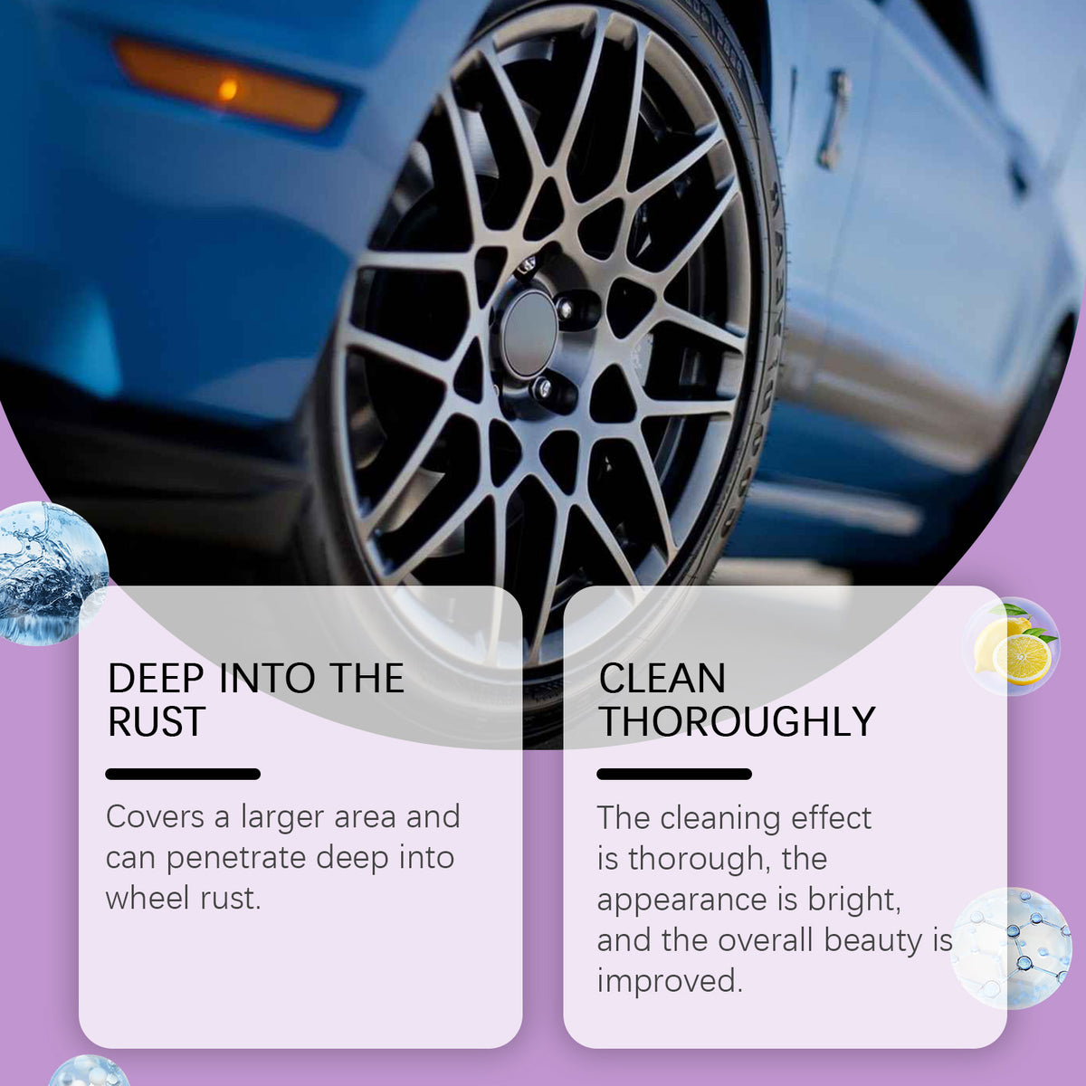 Wheel Rust Remover Spray for Glossy, Cleaner Alloy Rims