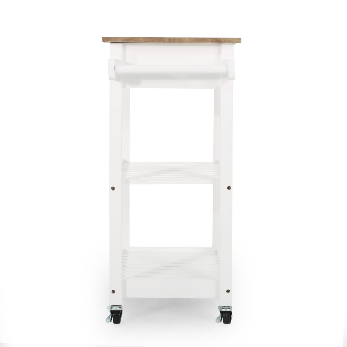 Kitchen Cart with Wood Top, Drawer and Wheels