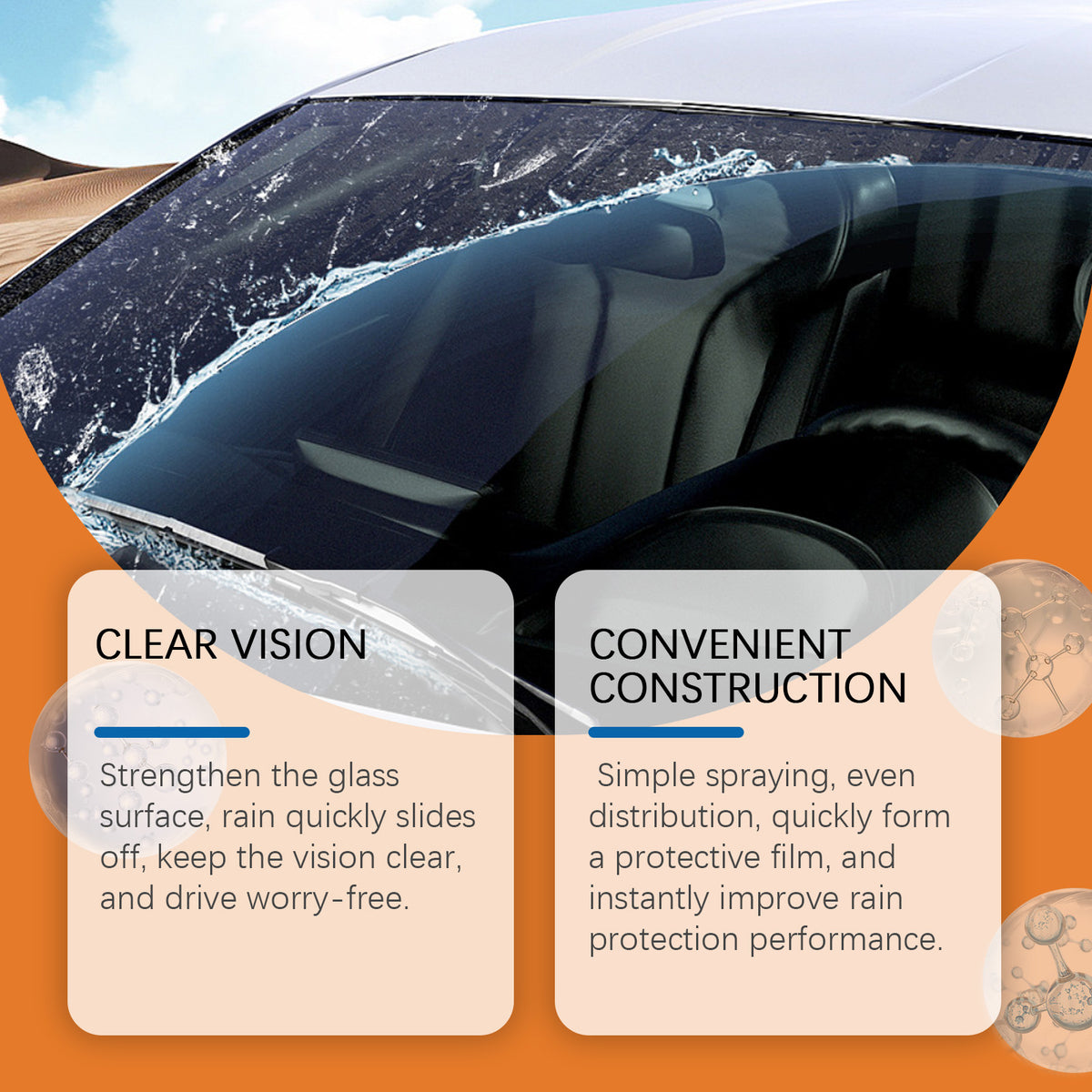 Windshield Rain Repellent Spray for Clearer Vision
