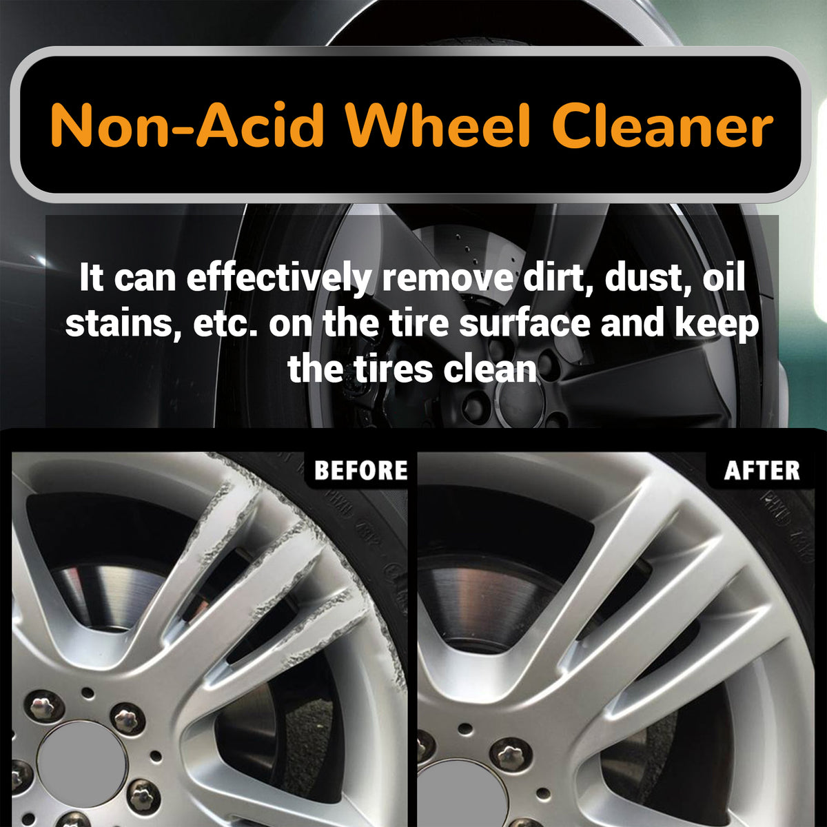 Non-Acid Wheel Cleaner for Brake Dust and Road Grime