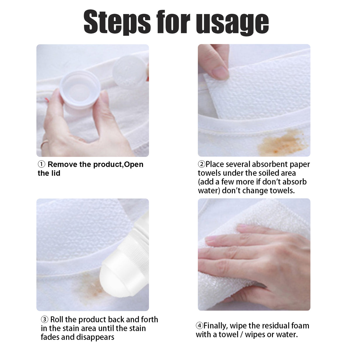 Clothing Stain Remover Roll-On for Quick Spot Cleanups