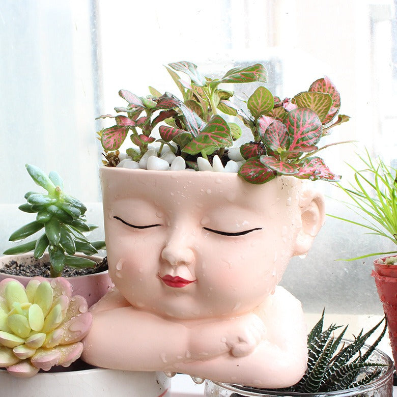 Face Flower Pot Planter for Succulents and Desk Decor