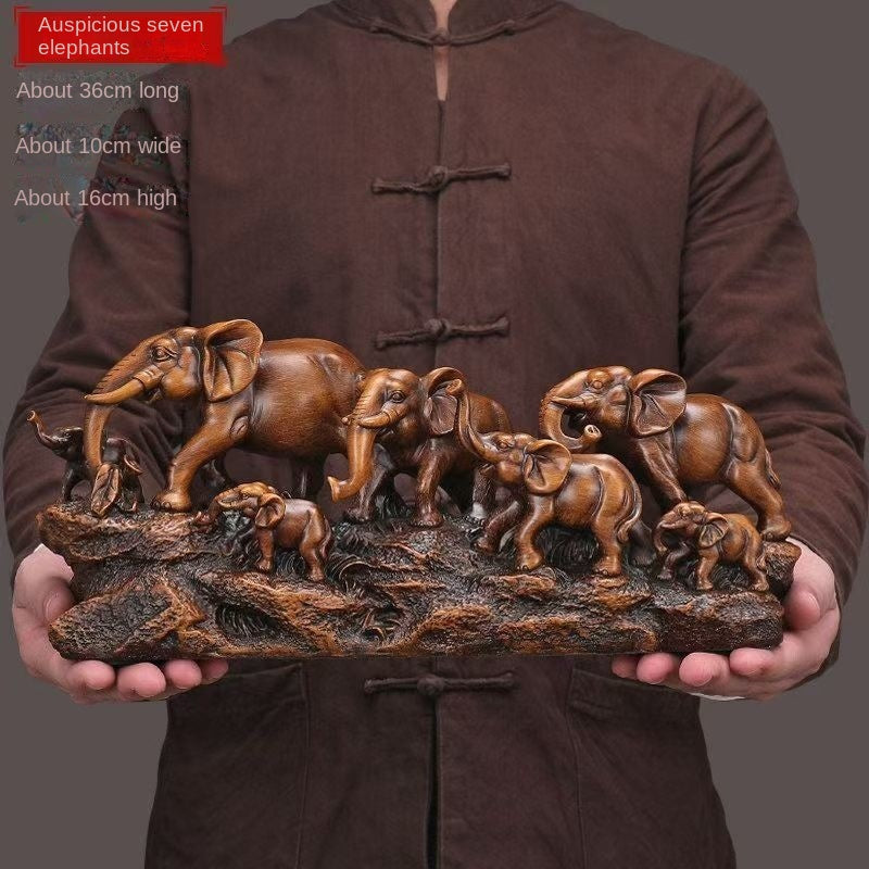 Five-Bull Prosperity Sculpture for Living Room Decor